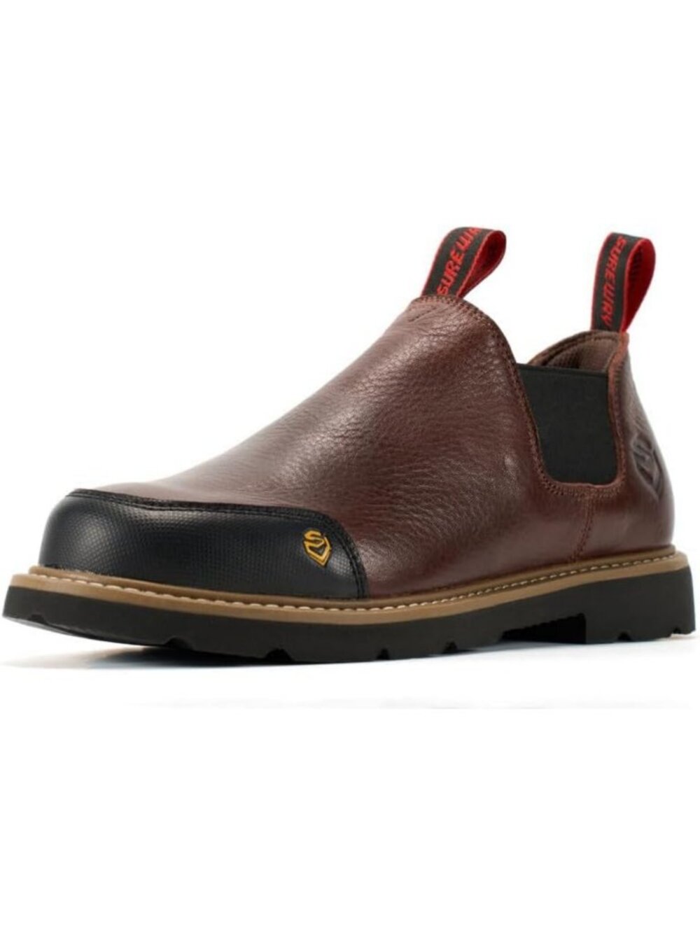 Men's Slip-On Work Boots, Full Grain Leather, Oil & Slip Resistant, Comfortable